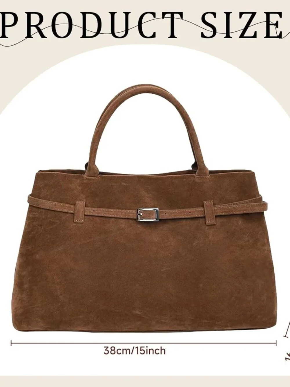 Faux Suede Bags for Women Slouchy Hobo Bag Large Suede Tote Bag Bucket Handbag R - Picture 3 of 7